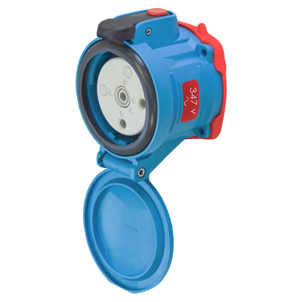 63-64145 - DSN60 RECEPTACLE POLY BLUE SIZE 3 TYPE 4X IP 69 1P+N+G 60A 347 VAC 60 Hz NO AUX